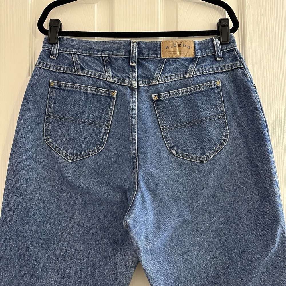 90s Vintage Riders Lee‎ Denim Medium Wash Relaxed Tapered Leg Women's 16 Cotton